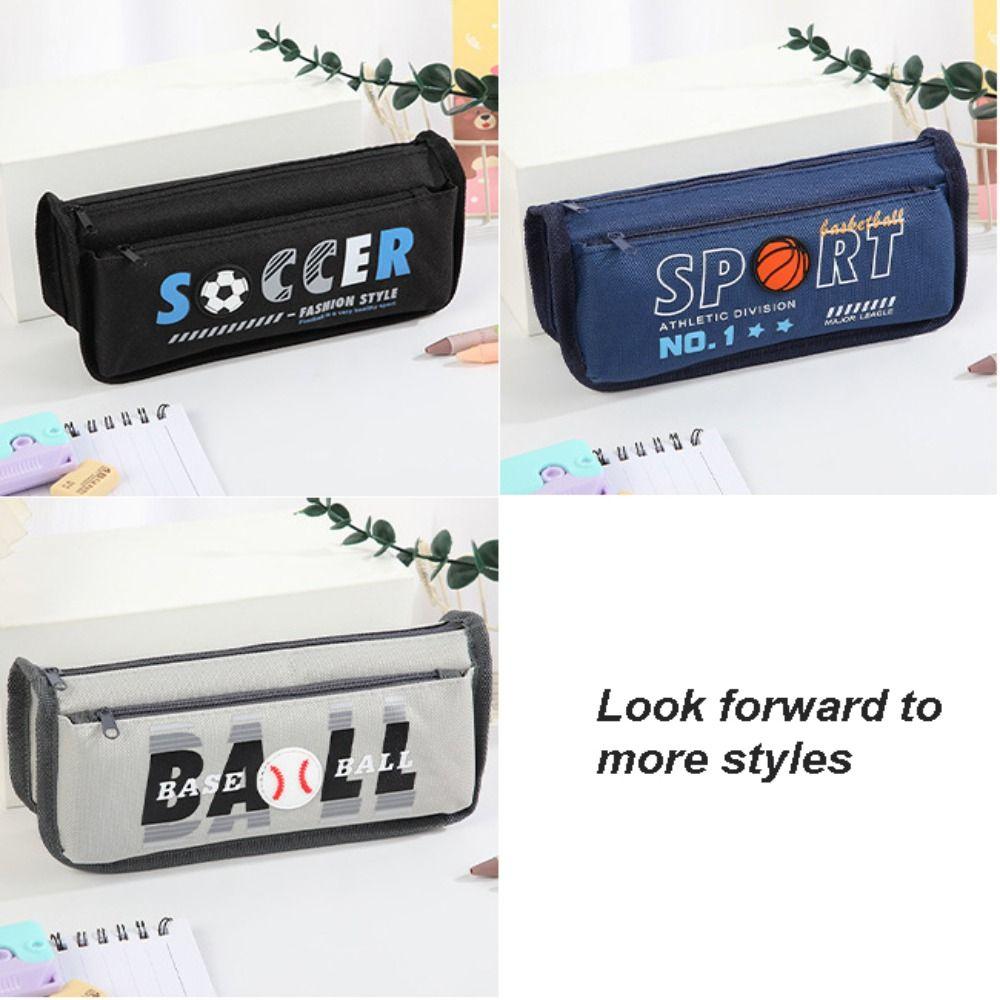 Basketball Baseball Stationery Storage Bag Double-layer School Supplies Pencil Case Students
