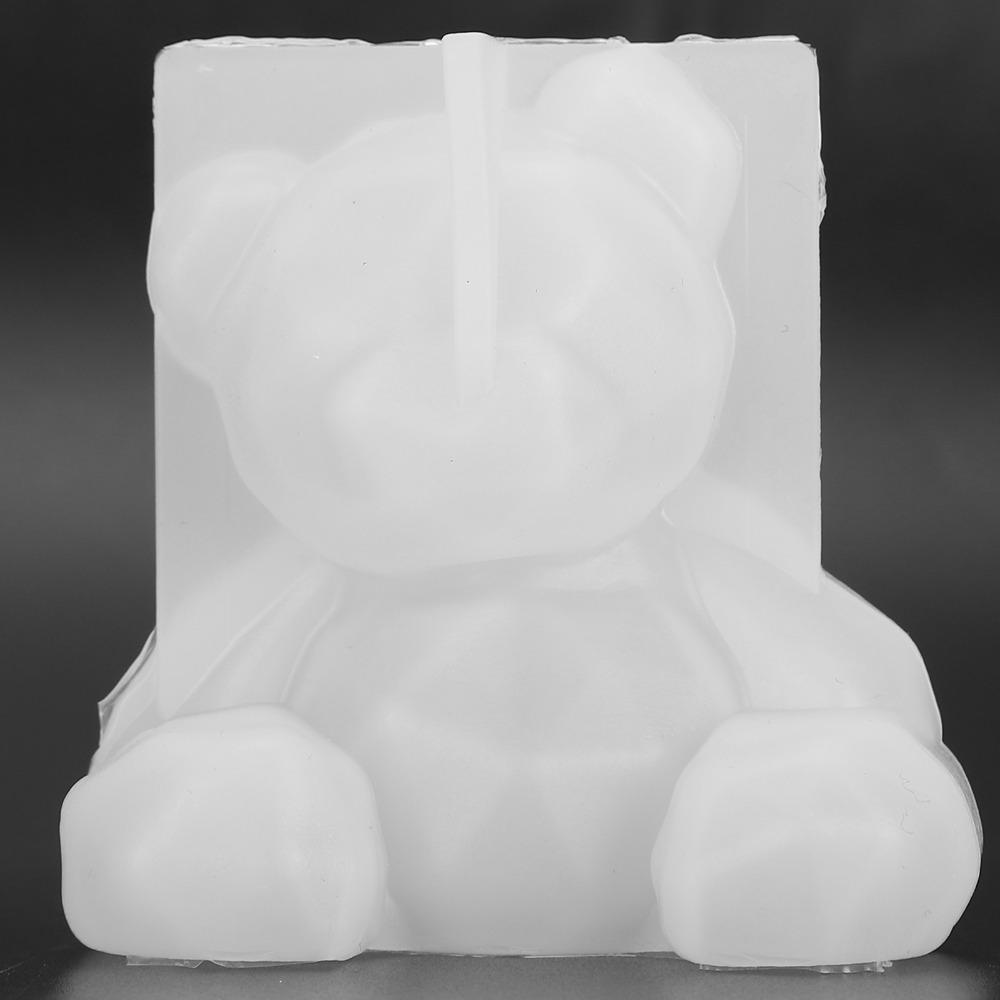 3pcs Food-Grade Silicone Bear Resin Mould 3D Shape Cute Bear 3D Bear Mould Chubby Bear Transparent Bear Candy Mould