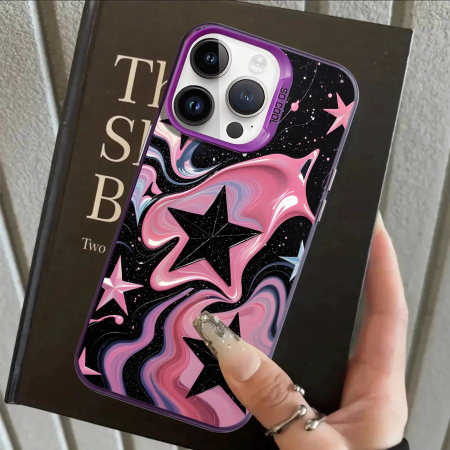 Star Pattern Art Case for iPhone 17 Pro Max XS 11 13 Pro 12 XR 15 Plus 16 Air 14 Back Phone Cover