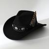 Rongmei's new autumn and winter hats for women, European and American retro woolen western cowboy hats for men, versatile and fashionable with large