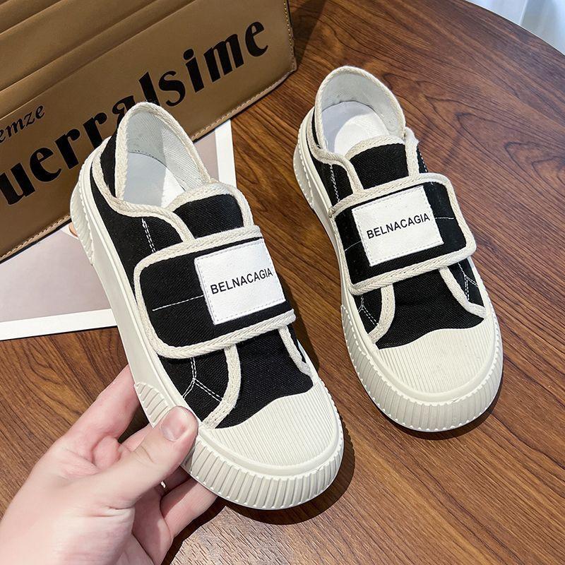 Spring and summer two wear canvas shoes ins trendy niche retro board shoes thin breathable cookie shoes
