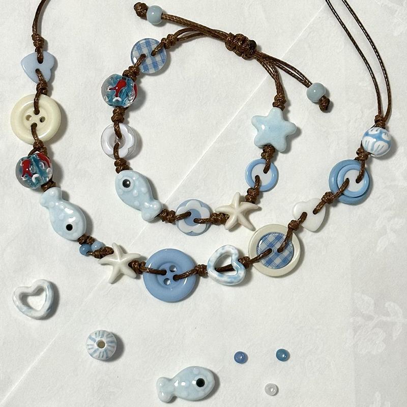 Keramik Boho Fisch Stern Perlen Gewebte Armbänder Temperament Feiertagsstil Schmuckzubehör
