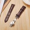 Cowhide Top Layer Genuine Leather Bamboo Pattern Watch Strap, 18-20mm