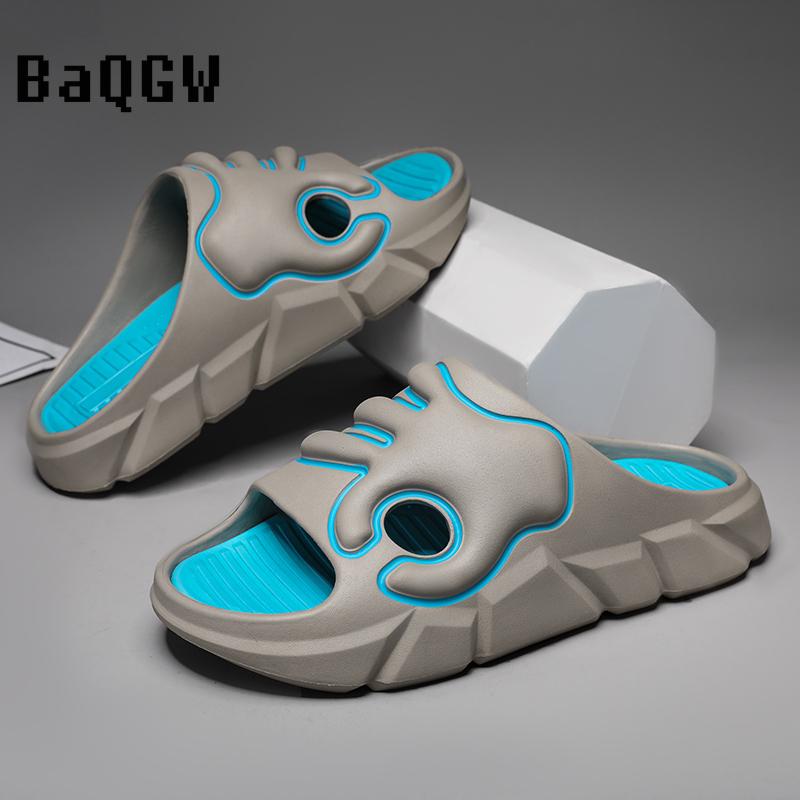 Summer Slippers Men Women Indoor Eva High Soft Bottom Sandals Open Toe Trend Slides Light Beach Shoes Slippers Home Size 36-45