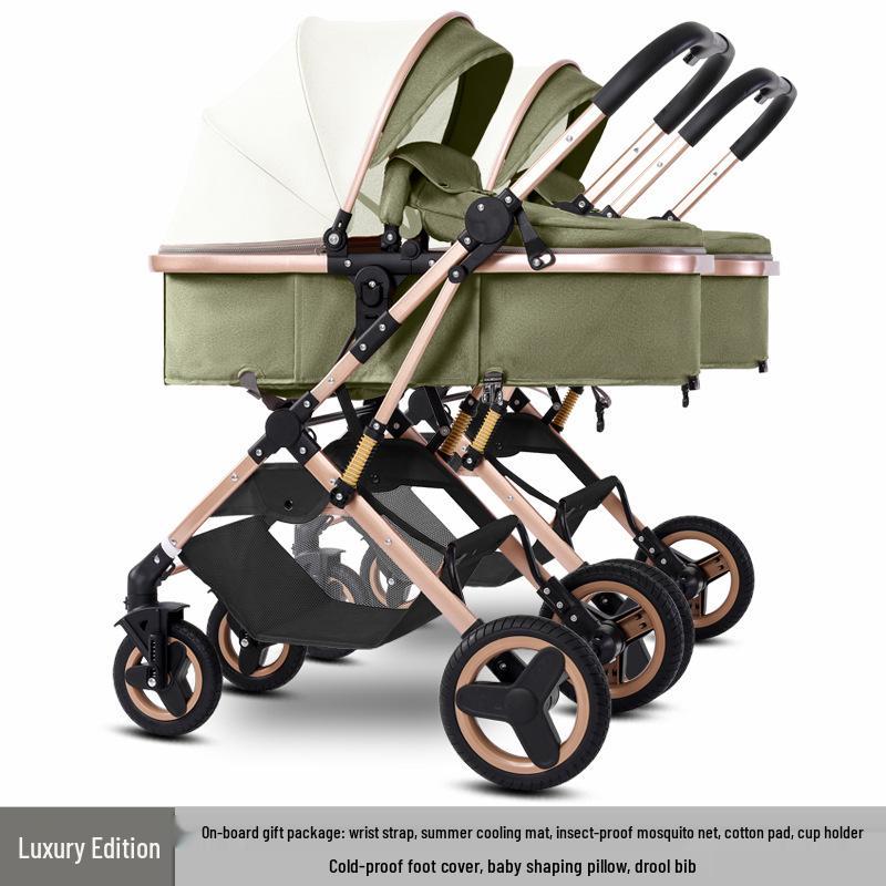 Detachable Twin Dragon & Phoenix Lightweight Folding Stroller for Newborns and Infants