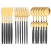 24Pcs Rainbow Cutlery Set 304 Stainless Steel Flatware Silverware Set Knife/Fork/Spoon/Teaspoon Tableware Set for Home