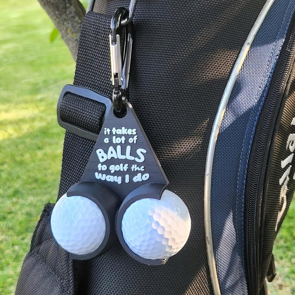 Lustiger Golfballhalter Golfzubehör Schwarz 3D-gedruckter Golfschlägerhalter Sportgeschenk für Golfer Männer
