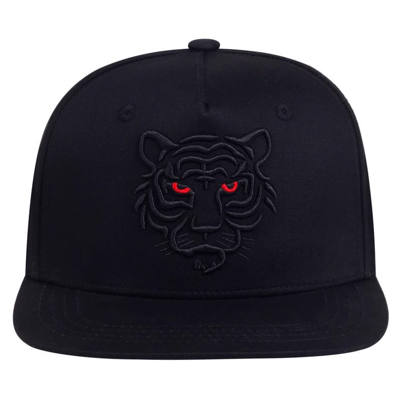 New Street Flat Brim Animal Embroidered Baseball Cap Men's and Women's Sunshade West Coast Hip Hop Tiger Head Cap
