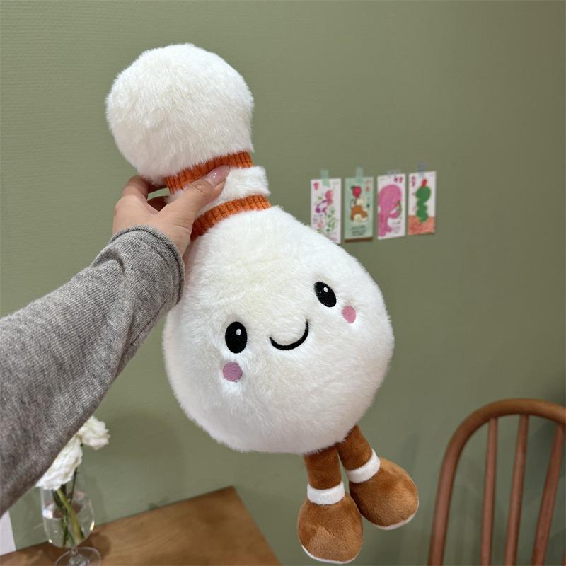 Kawaii Plush Bowling Ball Toy Soft Skin-Friendly Simulated Bowling Pins Decorative Sleeping Companion Gift for Friends
