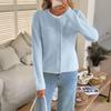 Casual Woolen Long-sleeved Coat Sweater for Women 2025 Autumn and Winter