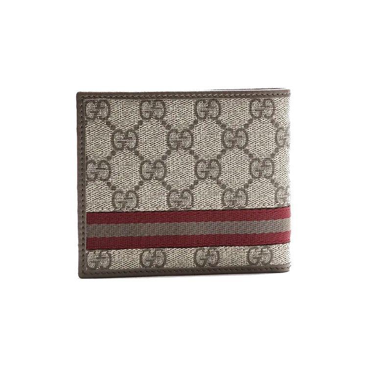 

Gucci Vintage Logo Stripe Web Short Folded Canvas And Leather Wallet Men Wallet Ebony Brown 138086-KGD8R-9793 Basic Set (Bag+Dust Bag)