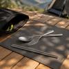 3 Piece Set Matte Finish Titanium Flatware Lightweight Travel Utensil Kit  Outdoor Dining