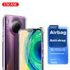 Huawei Mate 30 Phone Case, Full Coverage Transparent Soft TPU Airbag Shockproof Case, Unisex (With Lanyard Hole), ES-Ip9 Series Transparent White
