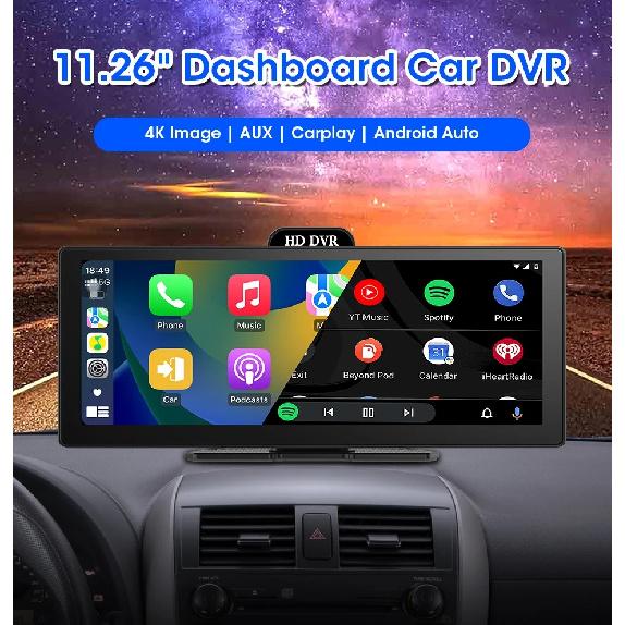 2025 New 4K Dash Cam Wireless Carplay Android Auto Support Rearview Camera 5GHz Wi-Fi Car DVR Black Box Automotive Accessories