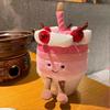 Cherry Cake Plush Toy - Soft Stuffed Doll Cute Kawaii Food Plushie for Girls' Birthday Gifts