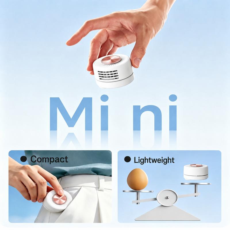 Bladeless Clip-On Mini Fan 360° Rotation 3 Speed Strong Wind USB-C Rechargeable Quiet for Indoor/Outdoor Camping Desk Travel