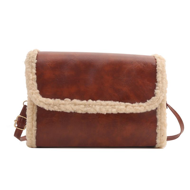 Stylish 2024 Spring Minimalist Single Shoulder Crossbody Bag коричневый