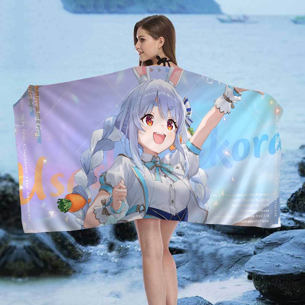 Game H-Hololive Usada P-pekora Microfiber Printed Beach Towel Mountain Climbing Yoga Beach Swimming Running Absorbent Soft Towel