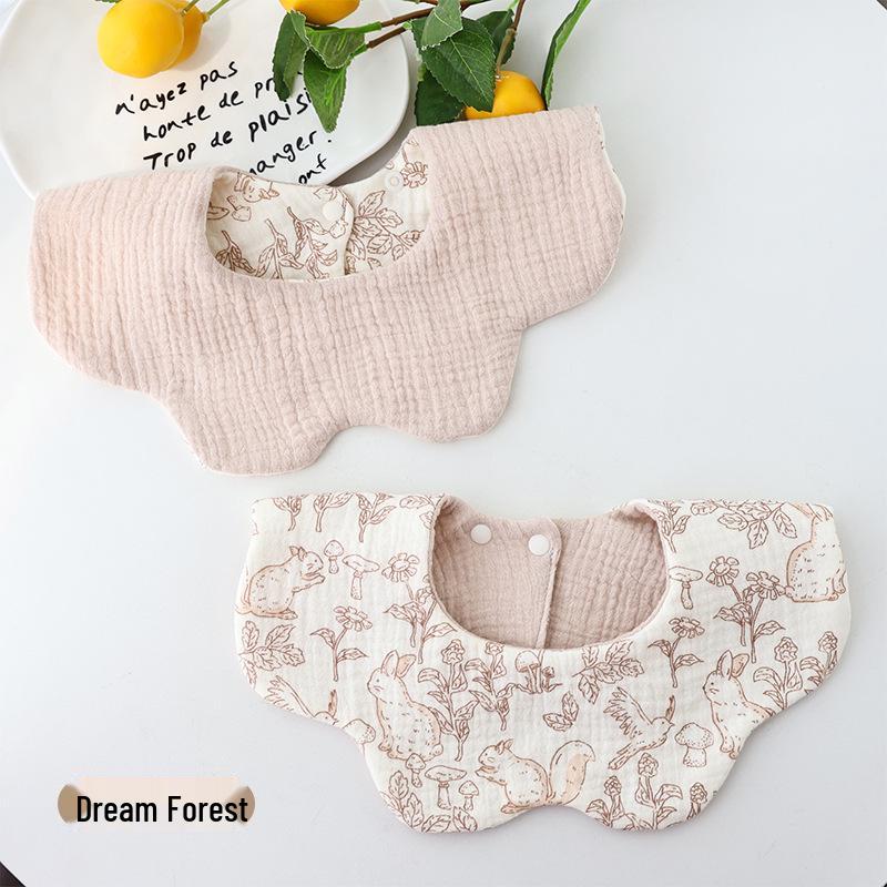 Klasse A Baumwoll-Lätzchen mit Blütenblatt-Design: Sechslagige Gaze, Spucktuch, Doppelseitiges Design.