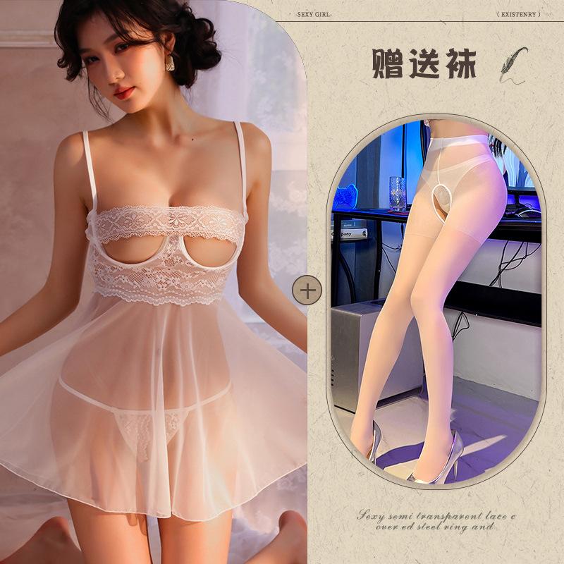 Sexy Erotic Underwear Sexy Perspective Mesh Lace Temptation Hollow Open File