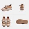 Johnature Genuine Leather Thick Soled Casual Women's Shoes Round Toe Comfortable Lace-up Flat Platform Shoes