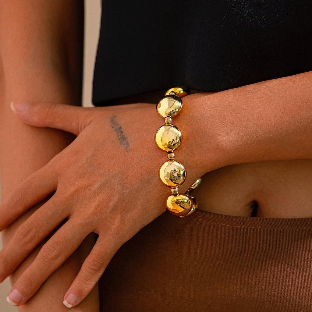 Fashion Exaggerated Irregular Ccb Beaded Bracelet Female, Personalized Geometric Bead Bracelet Bracelet