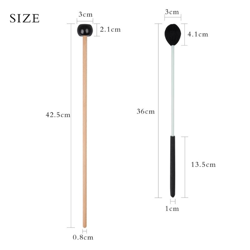 2pairs Marimba Drumsticks Percussion Drum Mallets Xylophone Sticks Drum Sticks