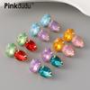 Geometric Oval Gem Stud Earrings Colorful Trendy Temperament Alloy Rhinestone Earrings Jewelry for Women PD1653
