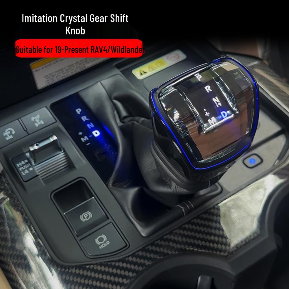 Compatible with 19 Toyota RAV4 models, the Imitation Crystal Gear Shift Knob with Ambient Light for Wildlander.