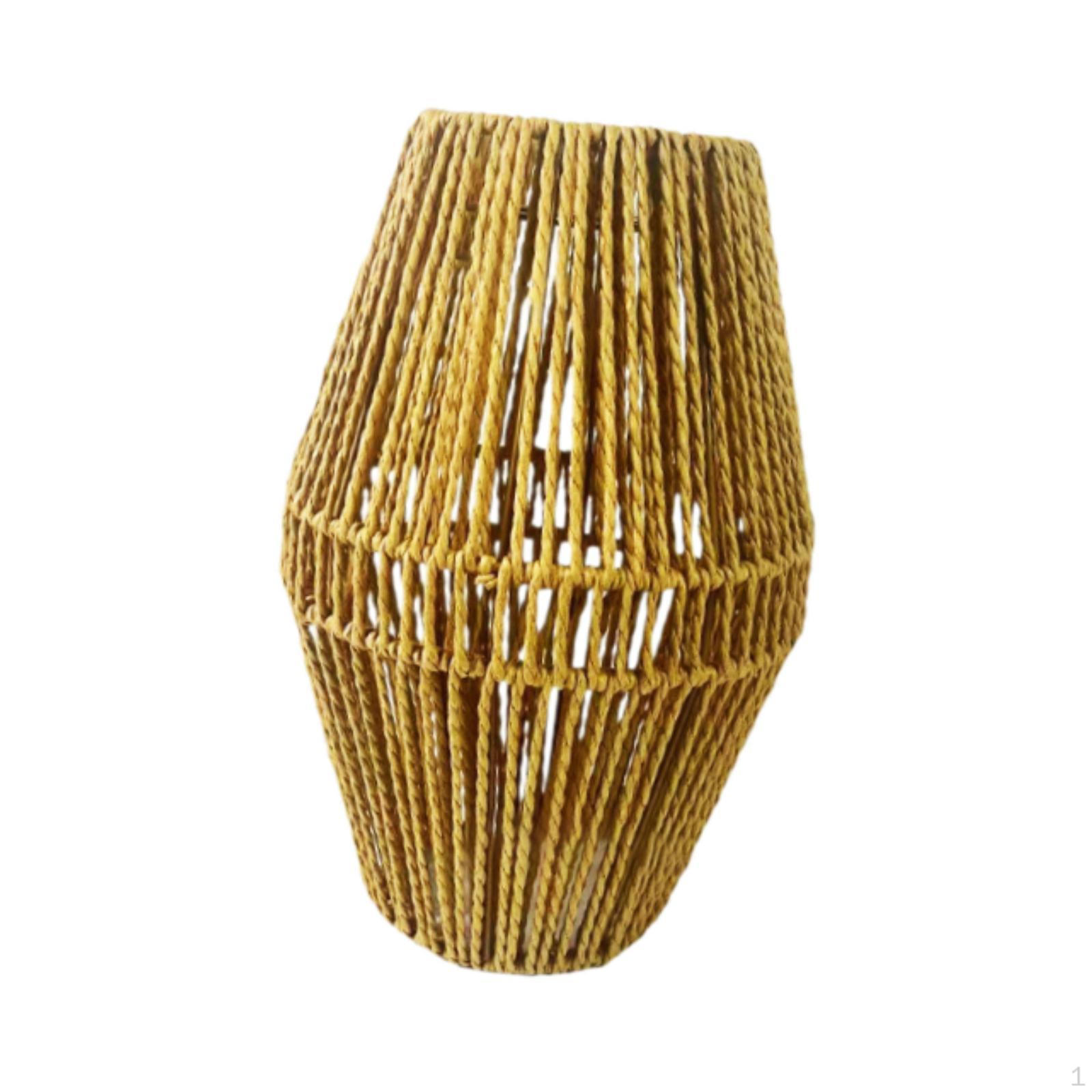 

Абажур в богемном стиле, чехол для лампы из бумажной веревки, плетеный вручную винтажный абажур для лампы style D