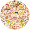 50 Photos Groovy Boho Hippie Stickers Decorative Suitcase Pen Guitar Notebook Waterproof Explosive
