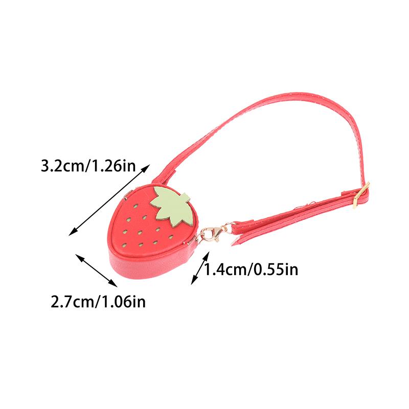 1/12 Doll Strawberry Crossbody Bag Shoulder Bag Doll Fashion Clothes Accessories Dollhouse Decoration Pretend Play Toy