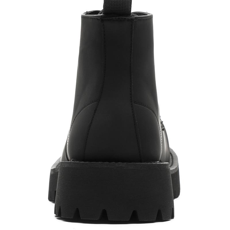 S/A New Hight Quality British Street Style Leather Boots For Men's Black Hombre Teenagers Daily Dress Height Increasing Shoes