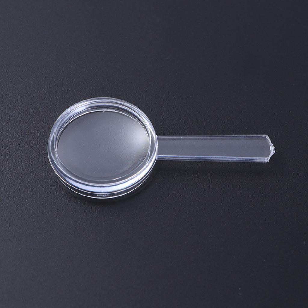12Pcs 5X Clear Plastic Mini Magnifying Glasses Handheld Lens with Sturdy Handle for Reading Puzzle Solving Stamp Coin Jewelry