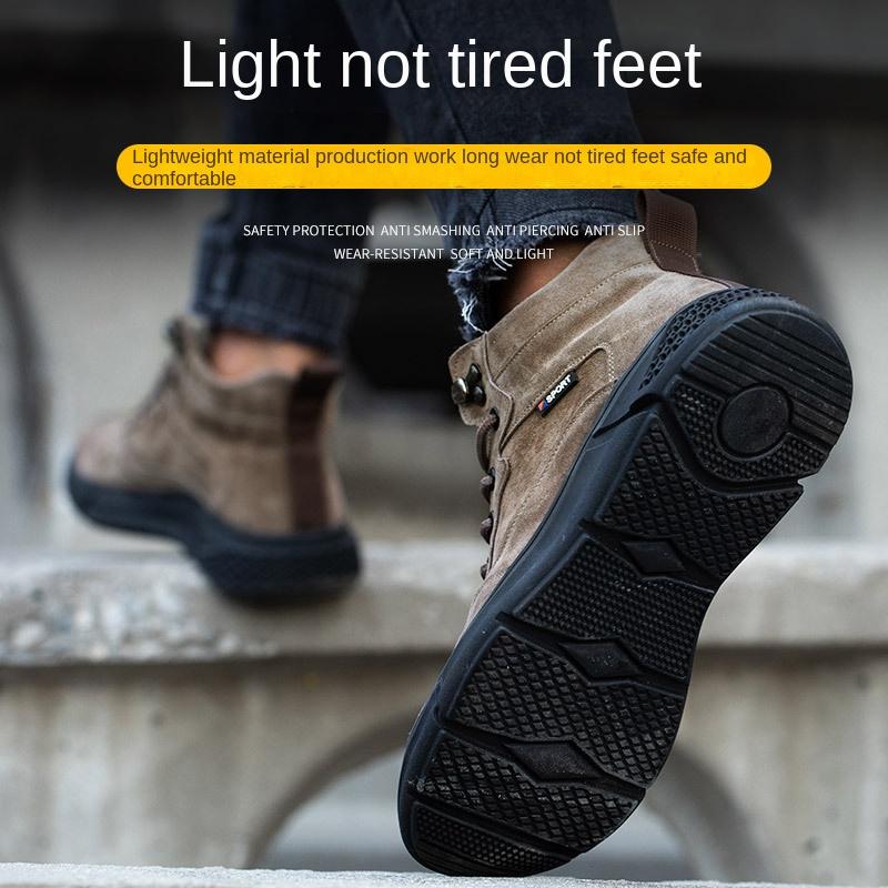 Obuv pro pracovní pojištění Pánská obuv proti rozbití a proražení, odolná proti opotřebení a protiskluzová Ochranná obuv pro stavbu staveniště