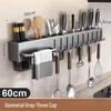 Punch-Free Stainless Steel Kitchen Knife Holder with Utensil Caddies
