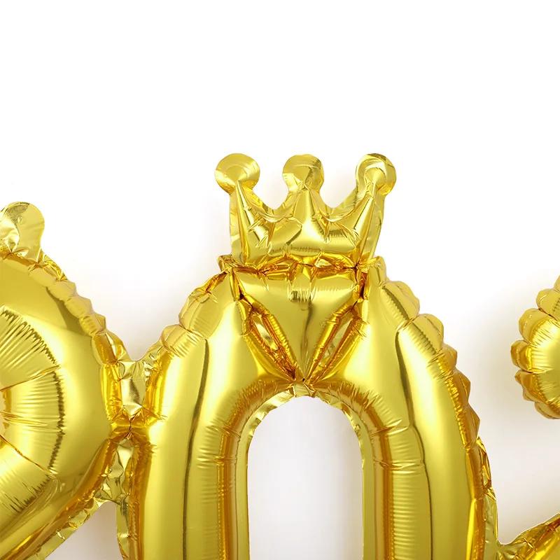 2026 Crown Number Foil Balloons for New Year Eve Party Decoration Supplies Navidad Christmas 2025 Photo Props Gifts