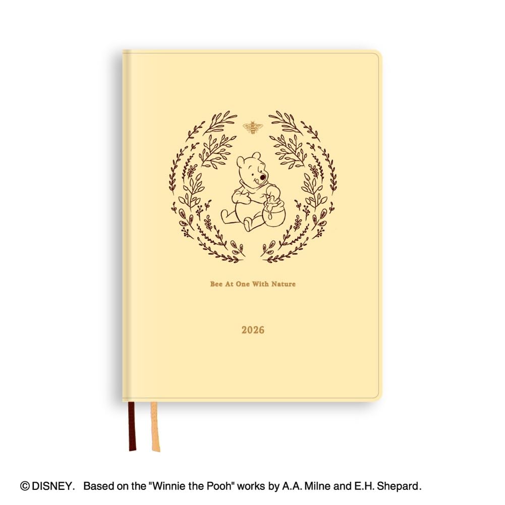 Daigo 2026 Disney Weekly Winnie the Light December 2025 Start Planner, Left, B6, Pooh, Yellow, E6228,