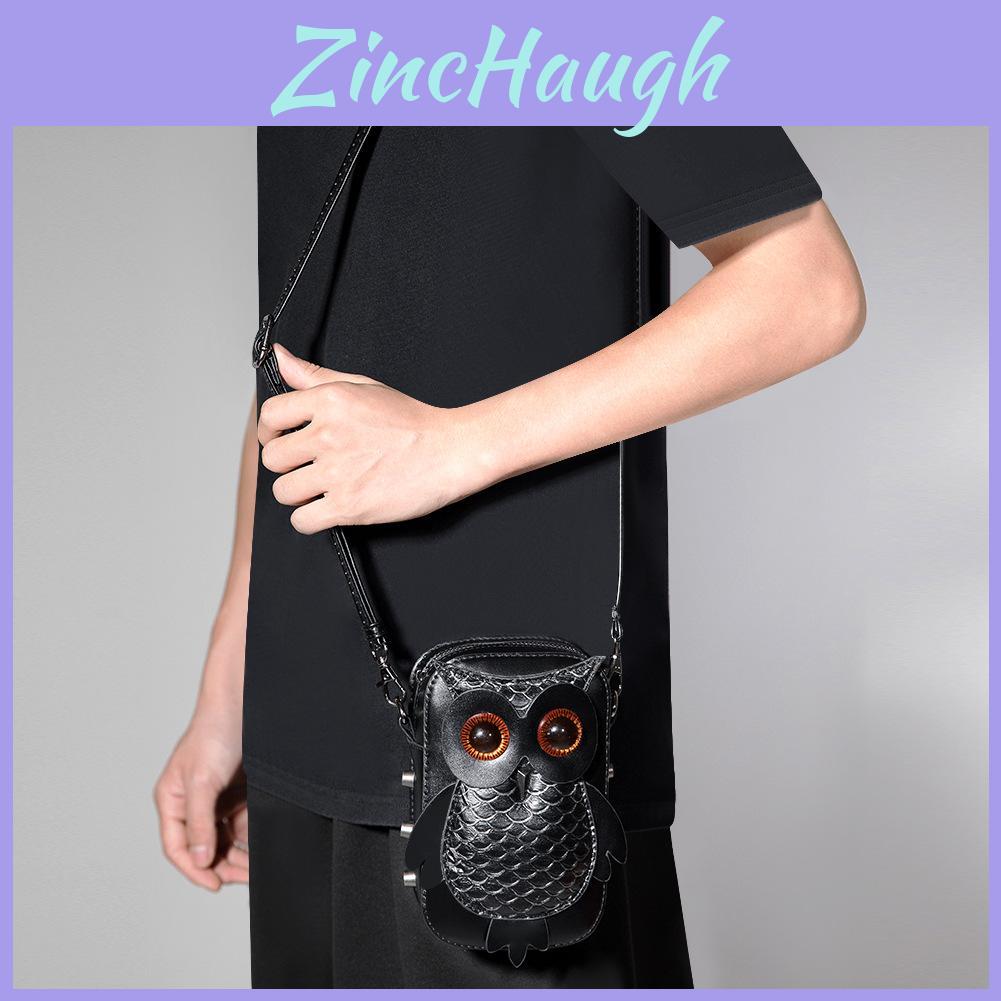 Creative Womens Pu Shoulder Bag With Punk Elements And Owl Embellishments For Casual Outings