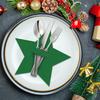 12pcs Christmas Star Five-Pointed Table Mats, Felt Fork and Spoon Bag Set, Christmas Table Decoration Tableware Bag, Christmas