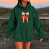 Women's Long-sleeved  Oversized Dropped Shoulder Sleeves Women's Hooded Halloween Print Plush Sweatshirt