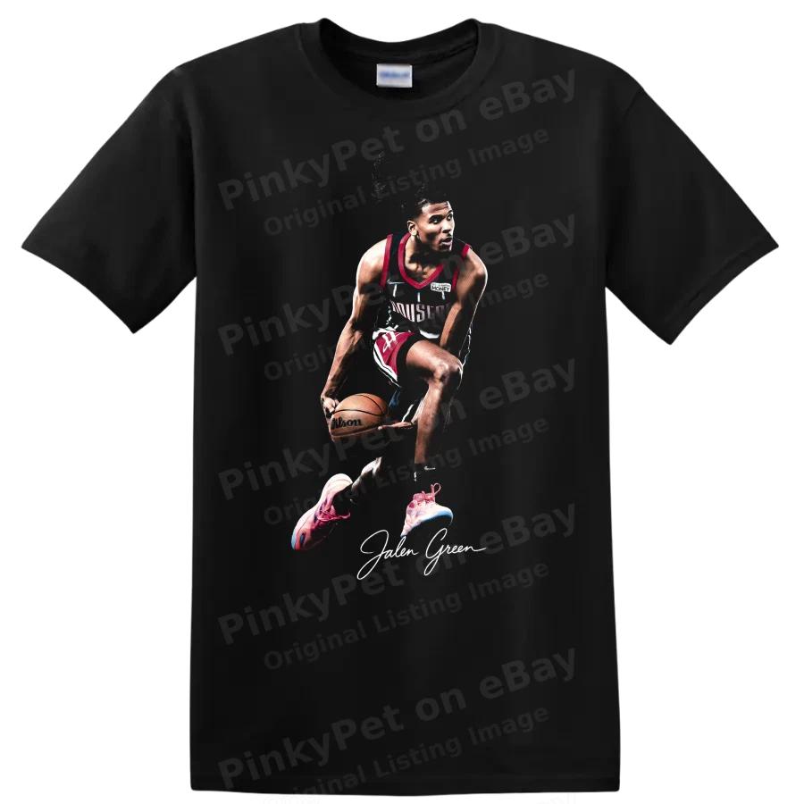 Jalen Green Basketball T Shirt Houston Rockets Slam Dunk Action Tee