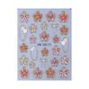 French Embossed Nail Stickers Waterproof White Pink Petals 3D Nail Art Decals Lily Petal Design Gold Line French