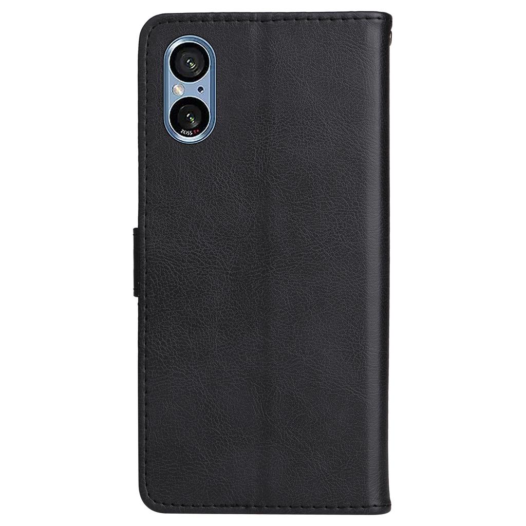 For Sony Xperia 10 VI Leather Wallet Case with Strap Solid Color Phone Stand Cover