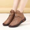 Women's Cotton Boots Winter Flat Autumn Winter Calf Sole Ankle Boots Comfortable Non-slip Plush Warm Shock-absorbing Ankle Boots