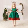 2025 European & American Christmas Santa Claus Girls' Puffy Princess Dress