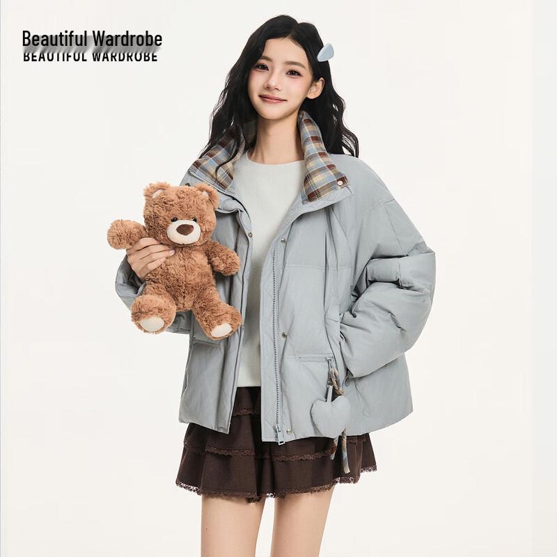 

Beautiful Wardrobe Women s Stand Collar Short Down Jacket L