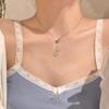 Women's Heart Necklace: Light Luxury Summer Tassel Pendant, Korean-Japanese Cool Style, High-End Clavicle Chain Jewelry