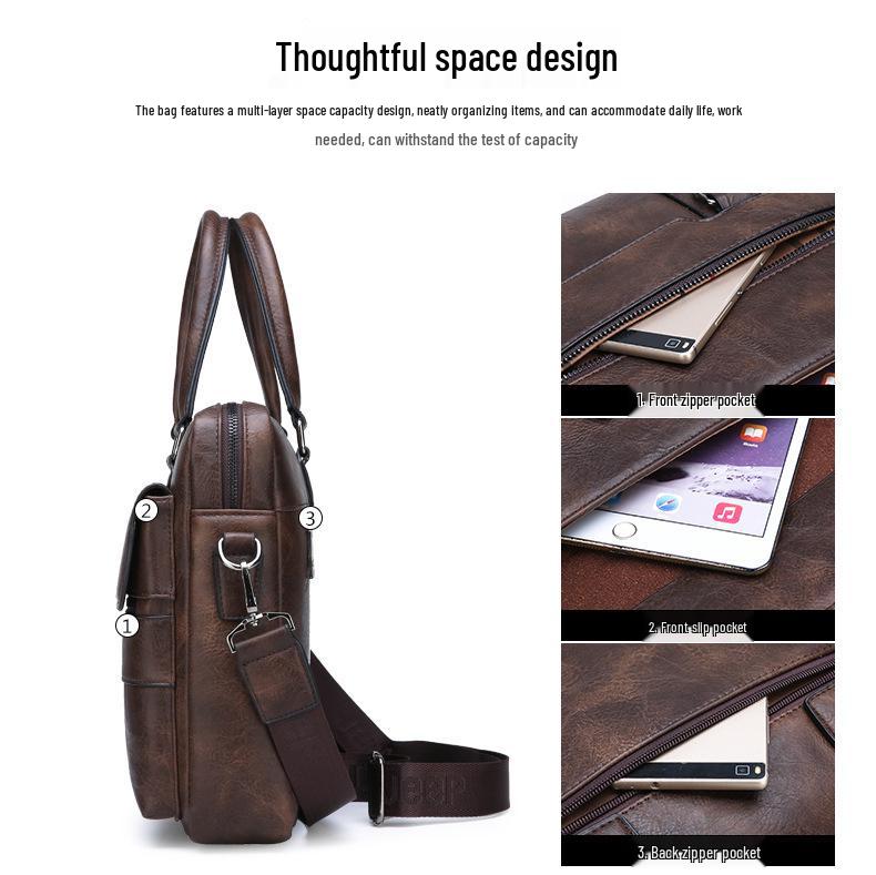 Pánská business casual kabelka aktovka - crossbody taška přes rameno pro kancelář a cestování