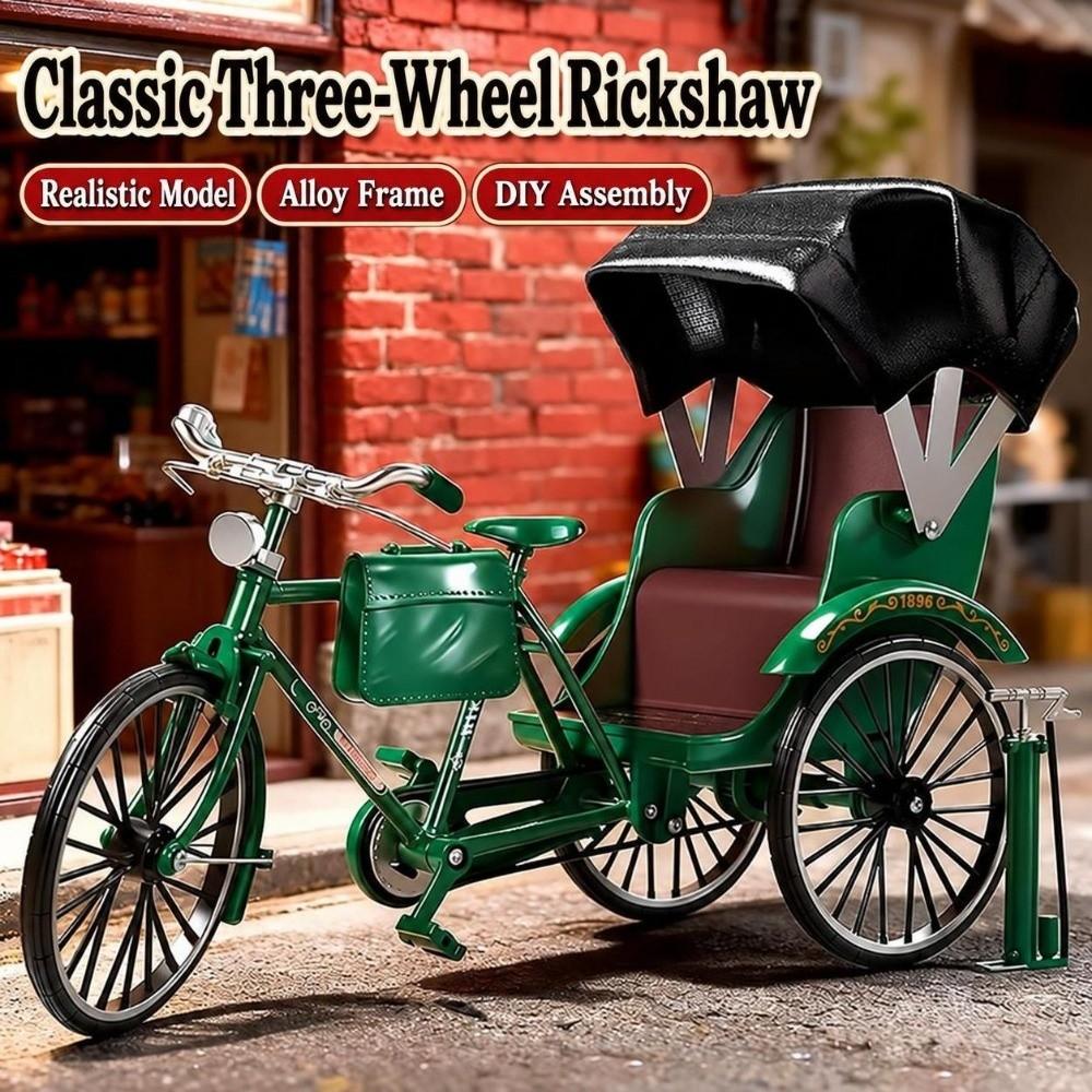 Alloy Assembly Model Tricycle Green Black Assembly Bike Model Kit  Educational Play